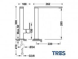 MONOMANDO FREGADERO VERTICAL CUADRO-TRES GRIFERIA VIOLETA